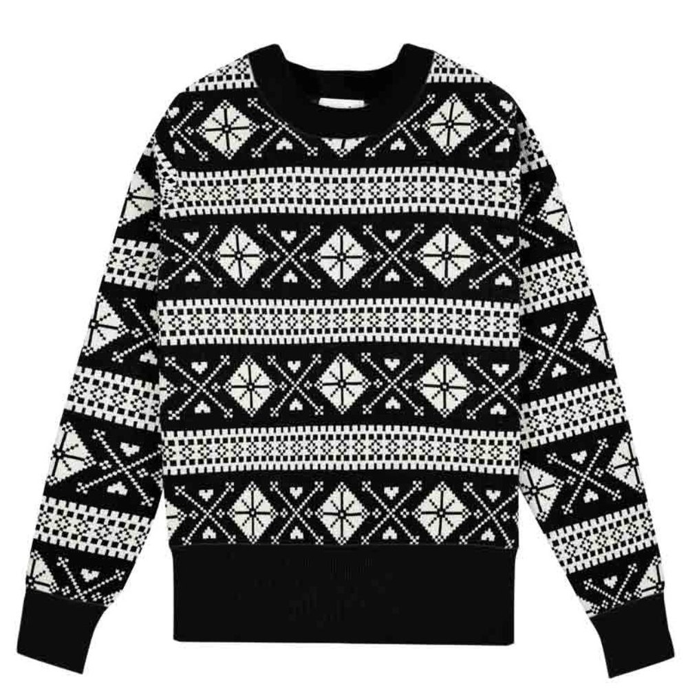 Joanie Enni Fair Isle Knit Jumper in Black US size Medium NWT